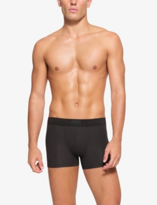 Skims Mens Onyx Branded-waistband 3in Pack Of Three Stretch-cotton Boxer Briefs In Onyx
