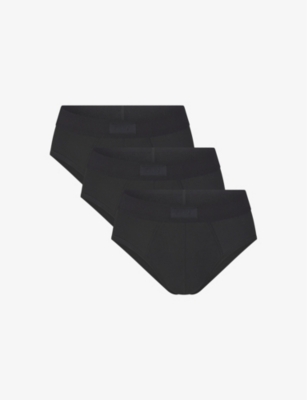 SKIMS: Branded-waistband pack of three stretch-cotton briefs