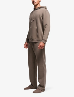 Skims Cotton Blend Pullover Hoodie In Truffle