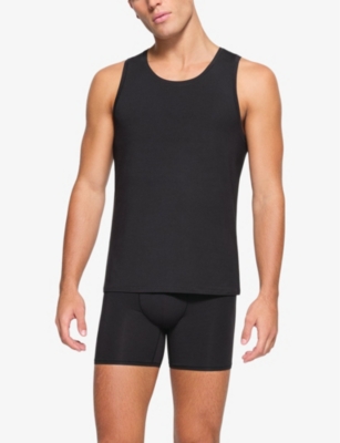 SKIMS: Crewneck slim-fit pack of three stretch-jersey tank tops