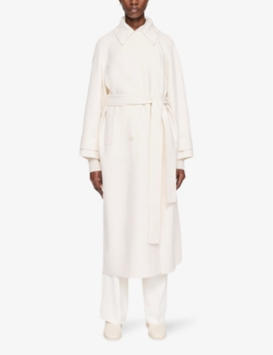 Navarre double-face belted-waist wool and cashmere-blend coat