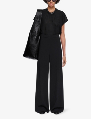 JOSEPH: Cady Alane high-rise wide-leg stretch-woven trousers