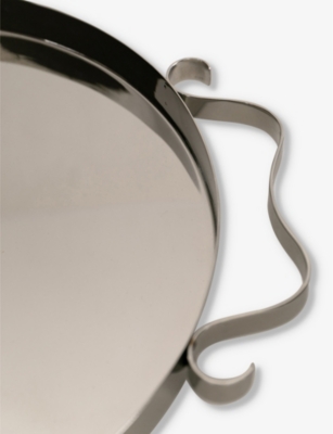 Sophie Lou Jacobsen Tainless Steel Squiggle Stainless-steel Tray 33cm In Stainless Steel