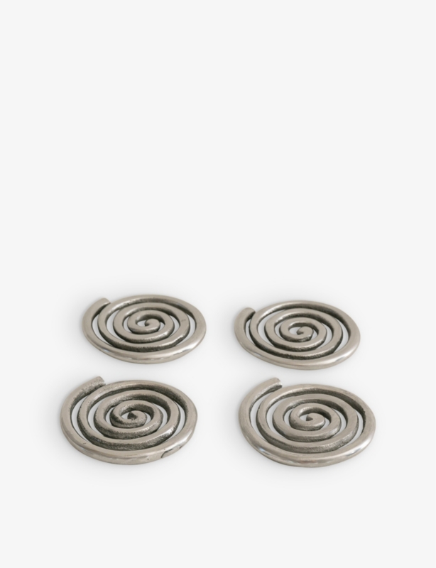 Spiral metal coasters set of four 8.8cm