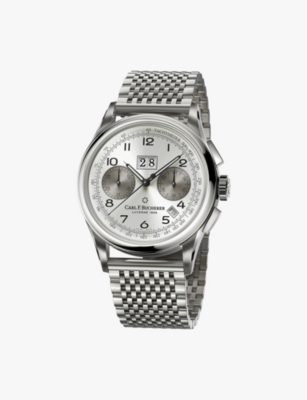 Shop Carl F Bucherer Mens 00.10803.08.12.23 Heritage Bicompax Annual Stainless-steel Automatic Watch Silver