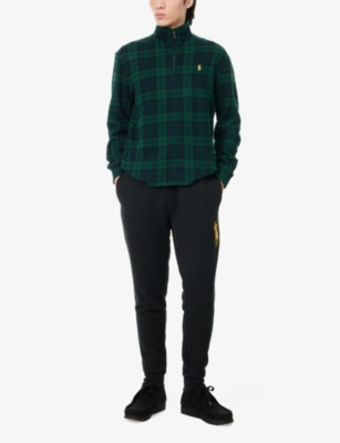 POLO RALPH LAUREN: Check-pattern half-zip cotton jumper