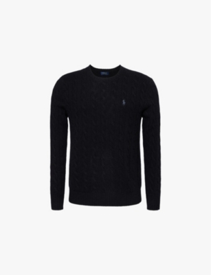 POLO RALPH LAUREN: Crewneck cable-knit wool and cashmere-blend knit jumper