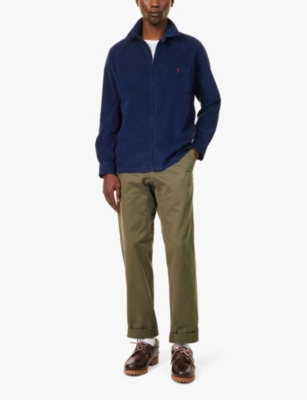 POLO RALPH LAUREN: Classic zip-front logo-embroidery cotton-corduroy shirt
