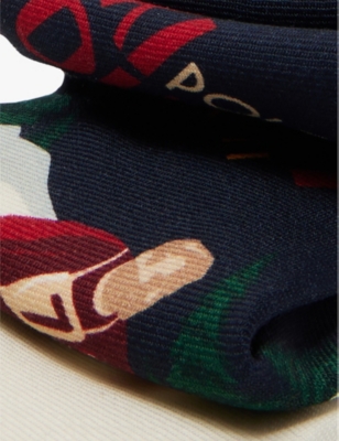 POLO RALPH LAUREN: Skier-print ribbed wool tie