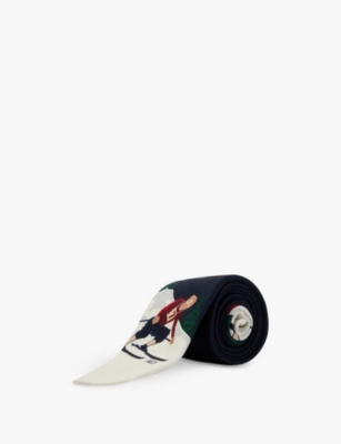 POLO RALPH LAUREN: Skier-print ribbed wool tie