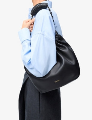 Loewe Small Leather Squeeze Top-handle Bag In Black