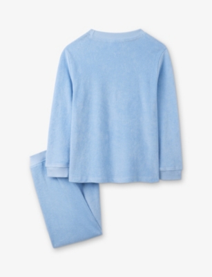 THE LITTLE WHITE COMPANY: Towelling Long-Sleeve Organic-Cotton Sweatshirt and Trouser Set 1-6 Years