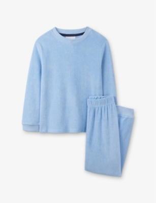 THE LITTLE WHITE COMPANY: Towelling Long-Sleeve Organic-Cotton Sweatshirt and Trouser Set 1-6 Years