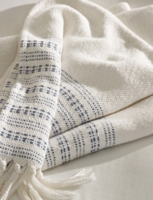 THE WHITE COMPANY: Kelso Checked Cotton Throw 140cm x 200cm