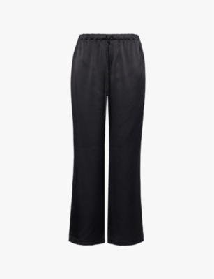 REFORMATION: Olina drawstring relaxed-fit straight-leg silk-satin trousers