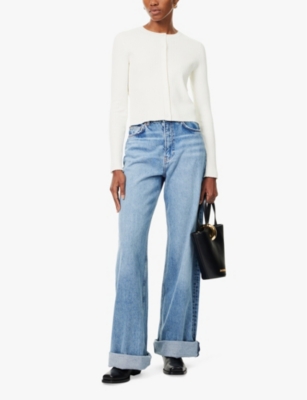REFORMATION: Joanne slim-fit ribbed cotton-blend cardigan