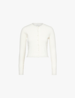 REFORMATION: Joanne slim-fit ribbed cotton-blend cardigan