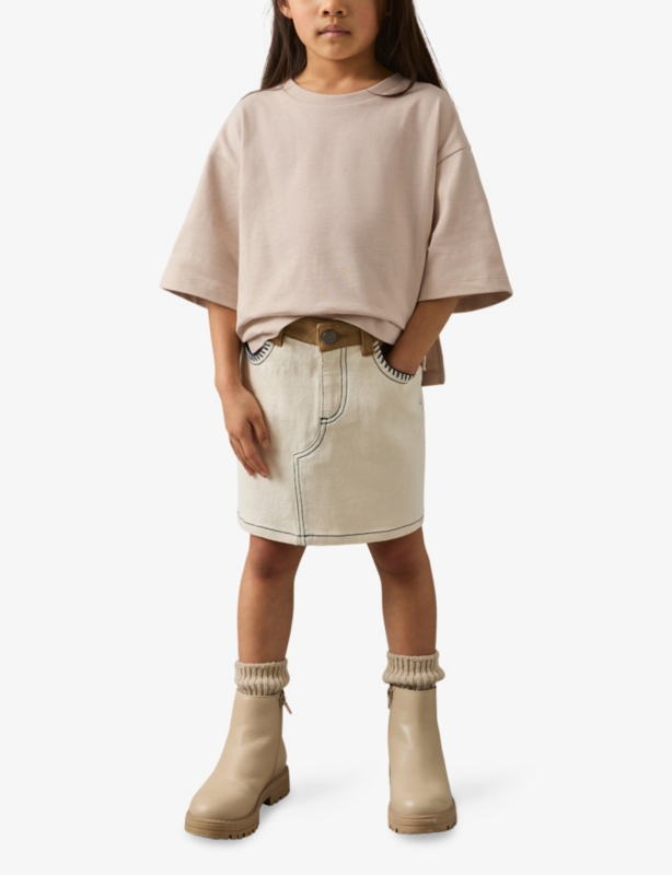 Cassy dropped-shoulder oversized cotton T-shirt 13-14 years