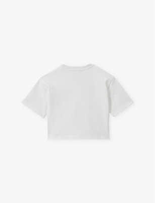 Reiss Ivory Lois 13-14 Yrs Oversized Cotton Short-sleeve T-shirt In Ivory