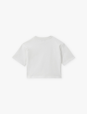 REISS IVORY CASSY DROPPED-SHOULDER OVERSIZED COTTON T-SHIRT 4-9 