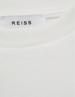 REISS IVORY CASSY DROPPED-SHOULDER OVERSIZED COTTON T-SHIRT 9-13 