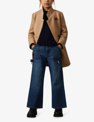 REISS: Maude double-breasted wool-blend coat 4-9 years