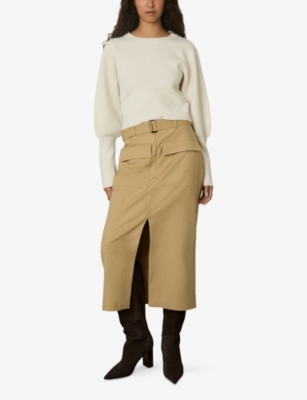 Reiss Womens Ella Balloon-sleeve Wool-blend Jumper Cream In Cream