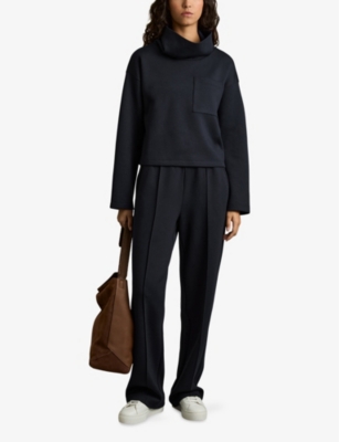 REISS: Sophia pintuck stretch-jersey jogging bottoms
