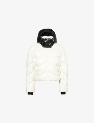 Perfect Moment Womens Snow White Mountain Puffer Shell-down Ski Jacket In Snow White