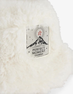 Shop Perfect Moment Womens Brand-patch Tapered-brim Teddy Bucket Hat Snow White