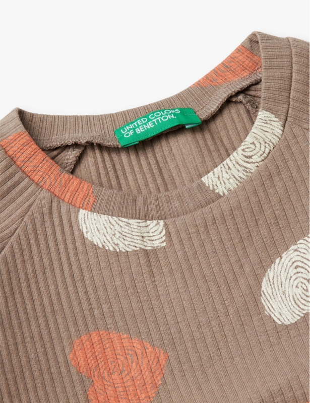 Heart-print long-sleeve stretch cotton-blend dress 18 months-6 years