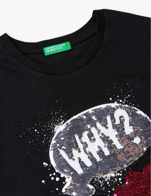 Sequin-Embellished Long-Sleeve Cotton T-Shirt 6-14 years