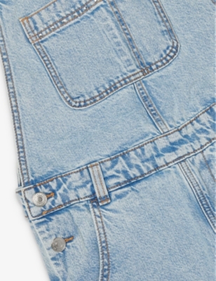 Faded-Wash Denim Dungarees 6-14 years