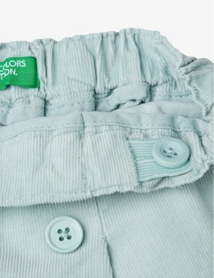 Elasticated-waistband wide-leg mid-rise cotton trousers 18 months-6 years