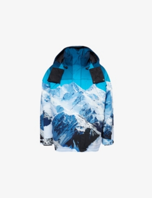 Mens Perfect Moment Insulated graphic-print hooded relaxed-fit shell-down ski jacket