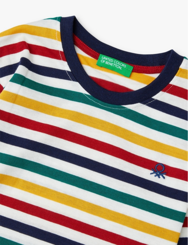 Logo-embroidered long-sleeve striped cotton top 18 months-6 years