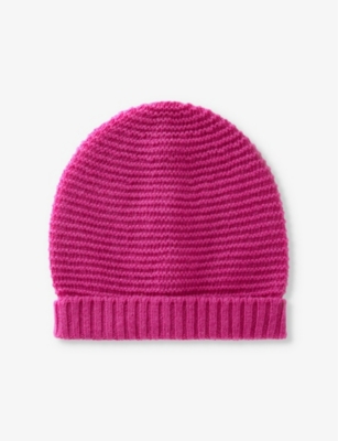 Shop Benetton Fold-up Ribbed Knitted Hat 0-18 Month In Cyclamen