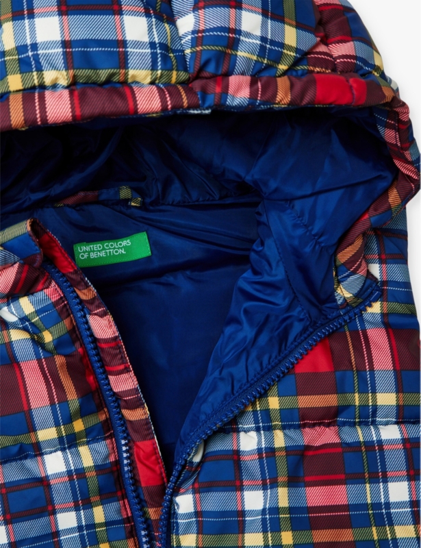 Check-print padded woven gilet 18 months-6 years