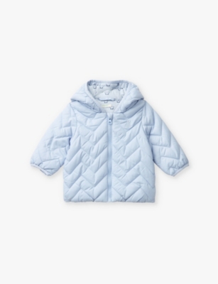 Benetton Babies' Logo-embroidered Quilted Shell Jacket 1-18 M In Light Blue Powder