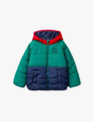 Benetton Babies' Brand-embroidered Padded Shell Jacket 18 Months - 6 Y In Multicolor