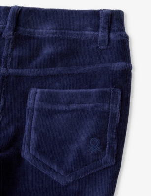 BENETTON: Ribbed elasticated-waist velour trousers 18 months-6 years