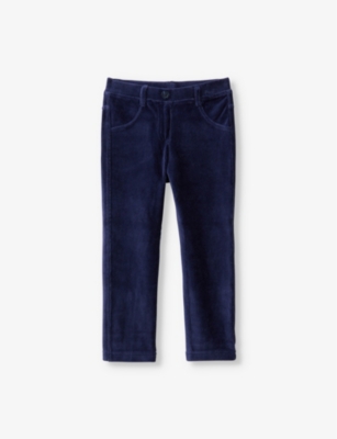 BENETTON: Ribbed elasticated-waist velour trousers 18 months-6 years
