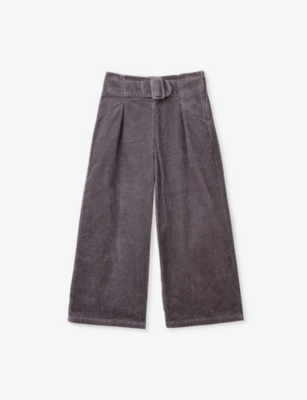 BENETTON: Soft wide-leg belted corduroy trousers 6-14 years