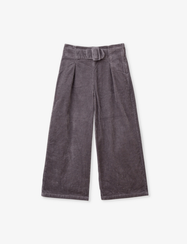 Soft wide-leg belted corduroy trousers 6-14 years