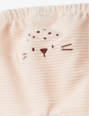 BENETTON LIGHT POWDER ANIMAL-EMBROIDERY VELOUR JOGGING BOTTOMS 1-18