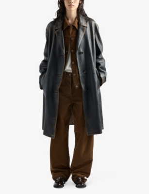 PRADA: Logo-plaque chest-pocket cotton-corduroy jacket