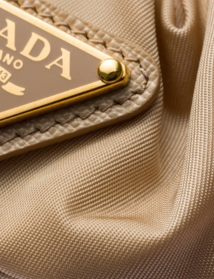 PRADA: Re-Nylon logo-plaque woven scrunchie