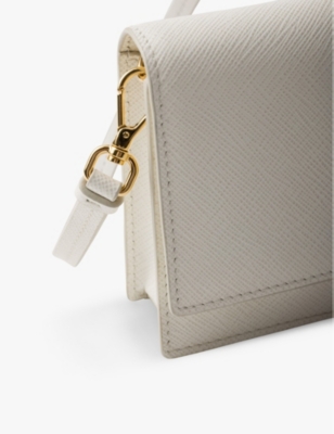Prada Triangle-logo Leather Mini Bag In White