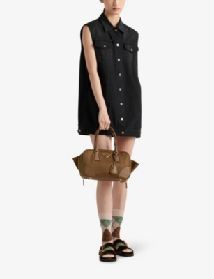 Prada Minikleid Aus Denim In Black