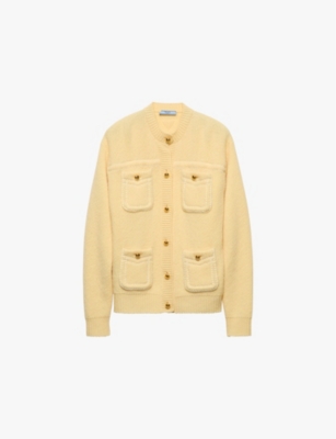 PRADA: Patch-pocket oversized-fit cashmere cardigan